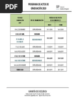 Fechas para Graduación Ucr 2019