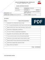 JCT College of Engineering and Technology: Course Information Sheet