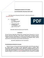 Memorandum of Deposit of Title Deeds Loan Amount of Rs.80,00,000/-Stamp Paper Value Rs.100