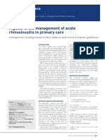 A Guide To The Management of Acute Rhinosinusitis in Primary Care