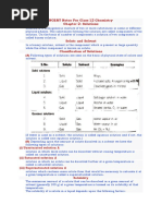 NCERT Notes For Class 12 Chemistry Chapter 2: Solutions: Solute and Solvent