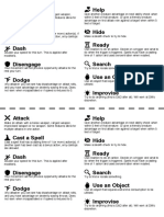D&D 5E Combat Actions Cheat Sheet