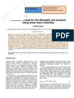 A Refined Formula For The Allowable Soil Pressure Using Shear Wave Velocities