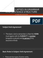 Common Lapses in Grammar and Sentence Structure