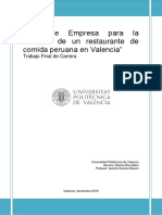 Plan de Empresa para La Creación de Un Restaurante de Comida Peruana