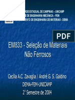 EM833 - Seleção de Materiais Não Ferrosos PDF