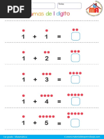 001 Sumas de 1 Digito para Primer Grado Fácil PDF