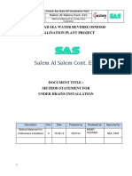 Method Statement of Installation of UNDER DRAINS