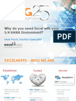 Why Do You Need Excel With Your S/4 HANA Environment?: Mark Pockl, Solutions Specialist