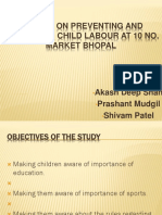 A Study On Preventing and Eliminating Child Labour at 10 No. Market Bhopal