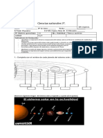 Evaluacion Sistema Solar de Ciencia Naturales 2019 2° Semestre.