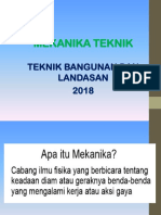 Mekanika Teknik: Teknik Bangunan Dan Landasan 2018