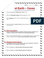 Planet Earth Caves Worksheet