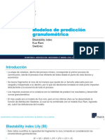 Modelos de Predicción Granulométrica: Blastability Index Kuz-Ram Swebrec