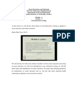 Ocean Structures and Materials Prof. Dr. Srinivasan Chandrasekaran Department of Ocean Engineering Indian Institute of Technology, Madras Module - 4 Lecture - 1 Non-Destructive Testing