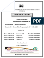 Micro-Project Report Micro-Project Report: "Algebraic Function"