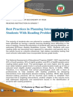 Best Practices in Planning Interventions For Students With Reading Problems