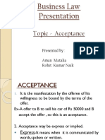 Topic - Acceptance: Presented By: Aman Matalia Rohit Kumar Naik