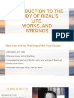 Introduction To The Study of Rizal'S Life, Works, and Writings