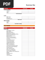 Business Startup Costs Template