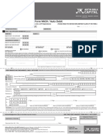 One Time Debit Mandate Form NACH / Auto Debit: Mutual Funds