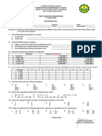 1st Quarter Exam Math 5 2019