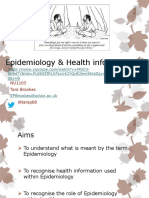 Epidemiology & Health Information: NU1103 Tara Brookes @tarapb8