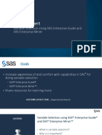 Variable Selection in SAS Enterprise Guide and SAS Enterprise Miner - Ask The Expert - May 11 2017