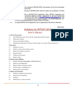 Syllabus For BITSAT-2019 Part I: Physics: Annexure