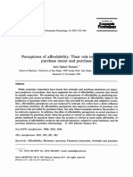 Perceptions of Affordability: Their Role in Predicting Purchase Intent and Purchase