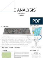 Site Analysis: Manoj Kumar C 14RBAR034