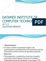 Datamex Institute of Computer Technology: ACT 2-2 Caloocan Branch