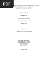 The Implications of Heterogeneous Sectioning in Academic Performance of Grade 10 Students in Morong National High School