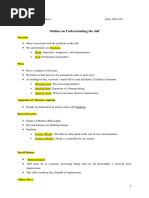 Outline On Understanding The Self