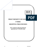 Procurement of Goods Under Shopping Procedures: (For Contracts Valued Less Than The Equivalent of US $30,000 Each)