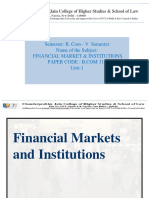 Semester: B. Com - V Semester Name of The Subject: Financial Market & Institutions Unit-1