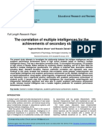 The Correlation of Multiple Intelligences For The Achievements of Secondary Students