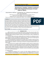 The Effect of Risk Management Committee Attributes and Board Financial Knowledge On The Financial Performance of Listed Banks in Nigeria