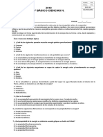 Prueba de Ciencias 6° Basico