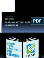 Post-Operative Pain Management.: Murtaza Asif Ali Queen's Hospital Burton Upon Trent