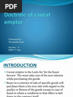 Doctrine of Caveat Emptor