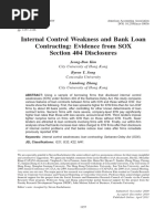 Internal Control Weakness and Bank Loan Contracting Evidence From SOX Section 404 Disclosures