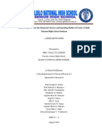 Relationship Between The Financial Literacy and Spending Habits of Grade 12 Iloilo National High School Students