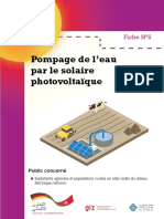 Fiche 05 Pompage de L'eau Par Le Solaire Photovoltaïque PDF