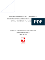 La ConstituciónHistóricade La Teoria DeLa Medidade Lebesgue