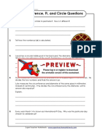 Circumference, Pi, and Circle Questions: Super Teacher Worksheets