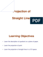 Projection of Straight Lines