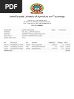 Jomo Kenyatta University of Agriculture and Technology: Fees Statement