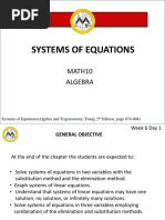 Lesson 5 - Systems of Equations