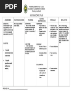 Nursing Care Plan: Phinma University of Iloilo